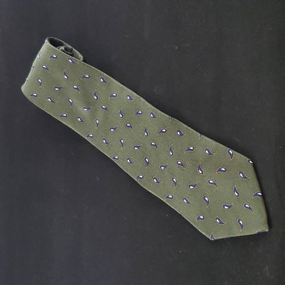 NEO BILL BLASS Men's Green Patterned Tie - Picture 1 of 8